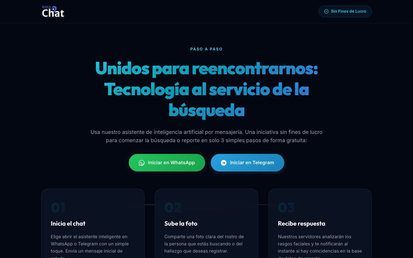 BuscaChat - Bot de WA/T para reencuentro de famlias project preview