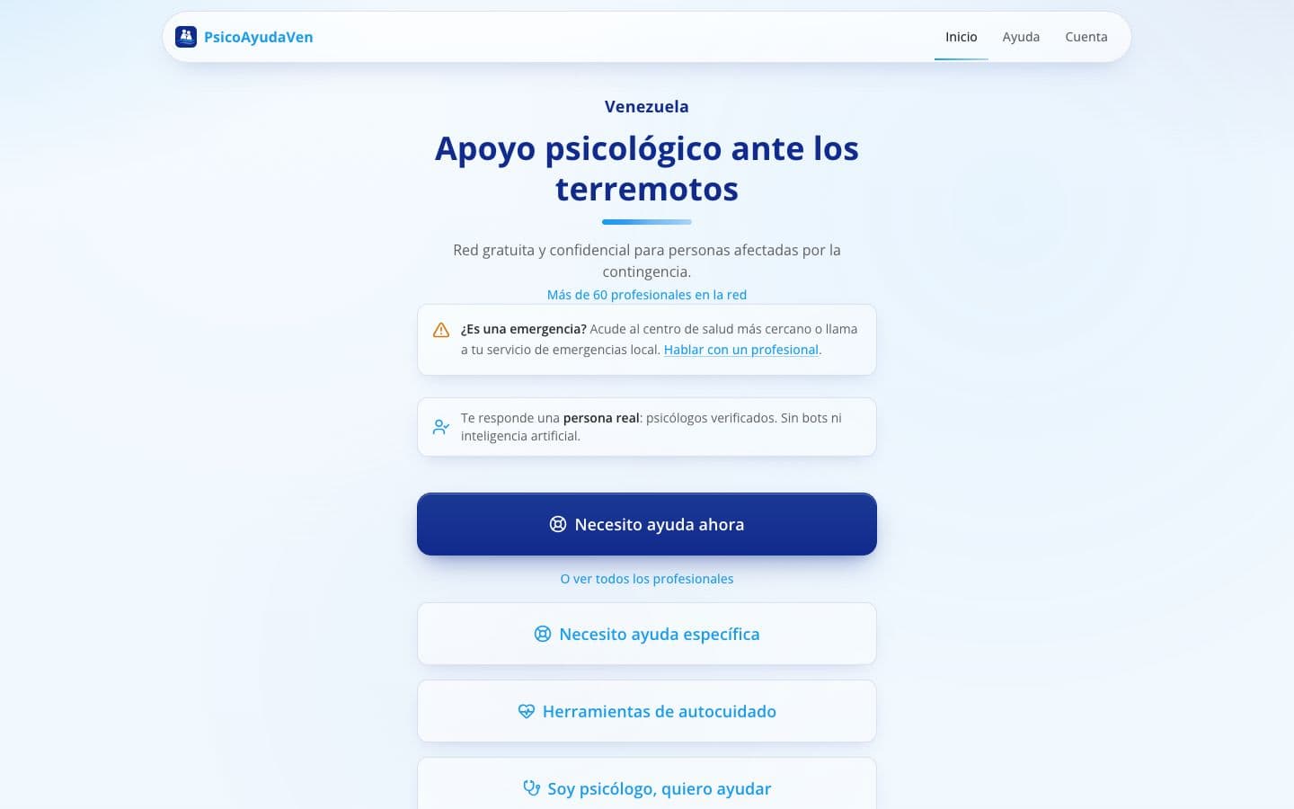 Psico Ayuda Venezuela project preview